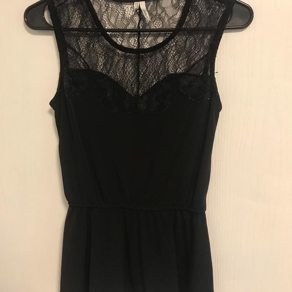 Black lace peplum top